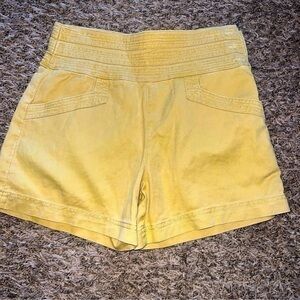 Anthropologie Linen Side Button Shorts